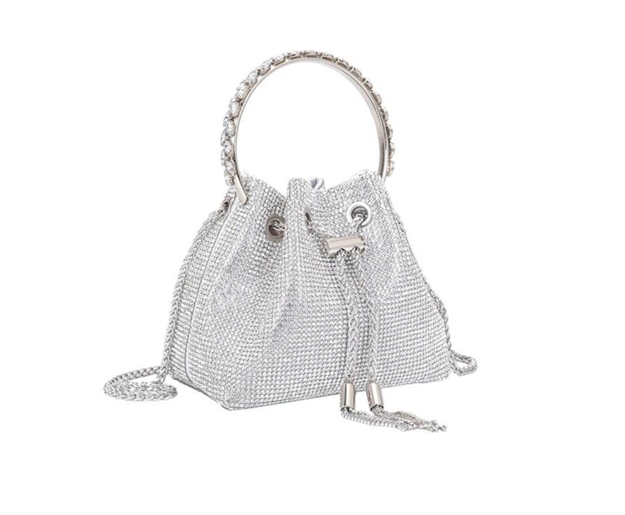 Accessories Penningtons | Silver Crystal Mini Hobo Bag By Don'T Ask - Penningtons