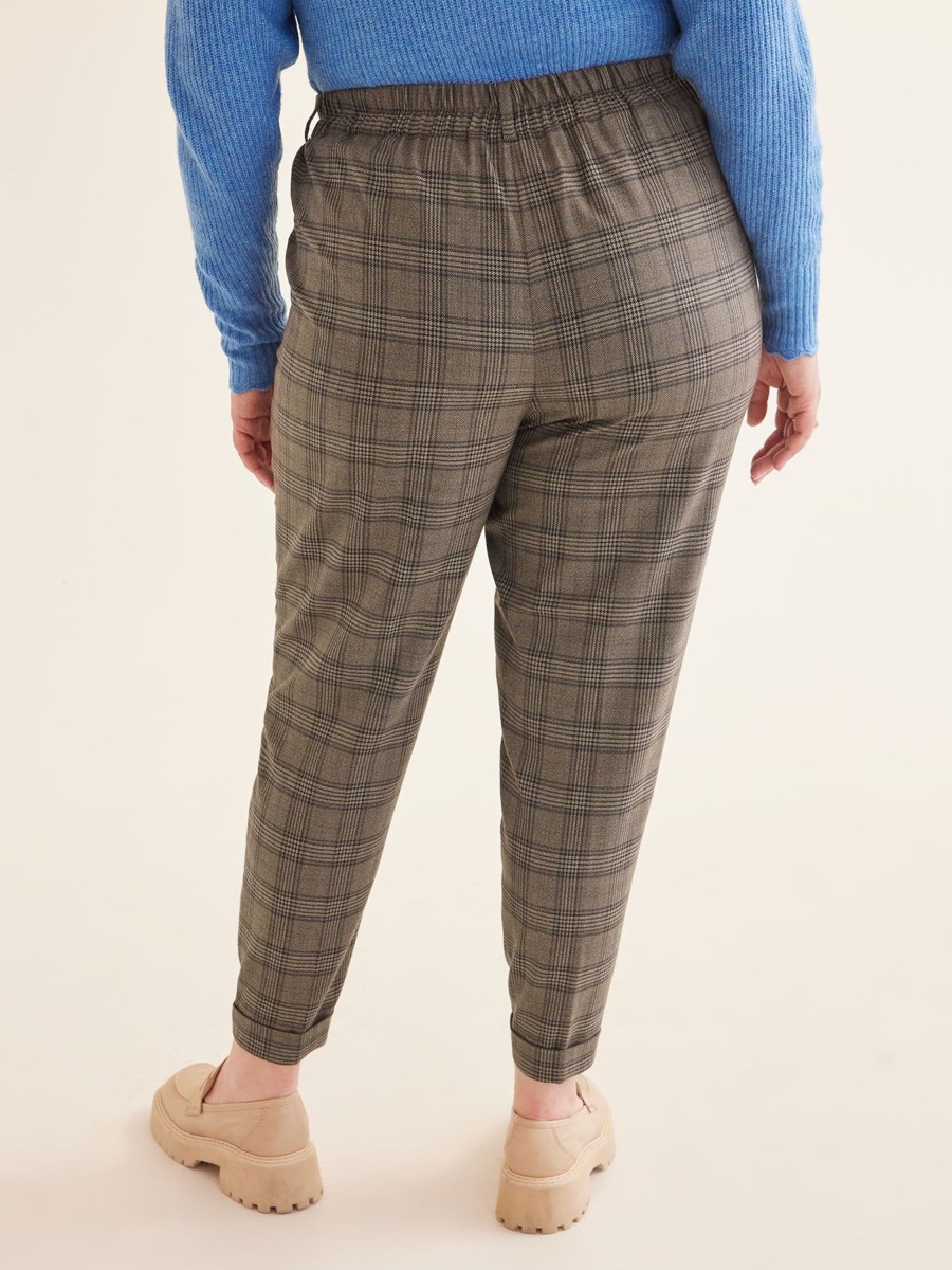 Clothing Penningtons | Plaid Tapered Leg Pant With Rolled Cuffs