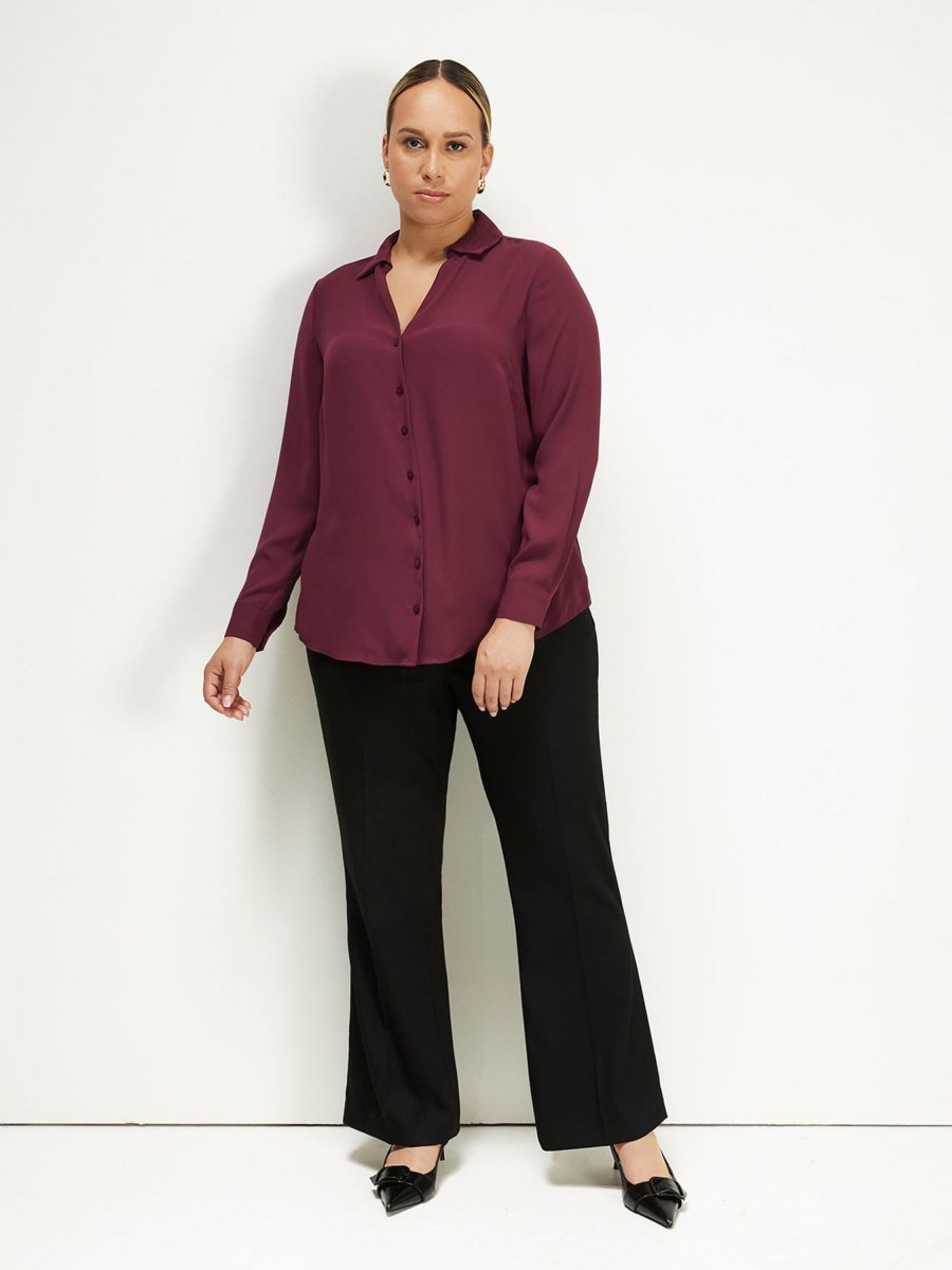 Addition Elle Penningtons Tops | Responsible, Silky Buttoned Down Shirt - Addition Elle