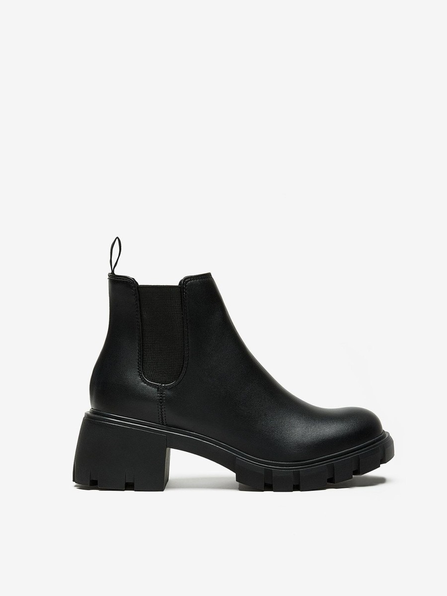 Shoes Penningtons | Wide Width, Black Leather Howler Boot - Steve Madden