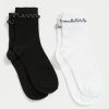 Accessories Penningtons | Short Lurex Lettuce-Edge Crew Socks, Set Of 2