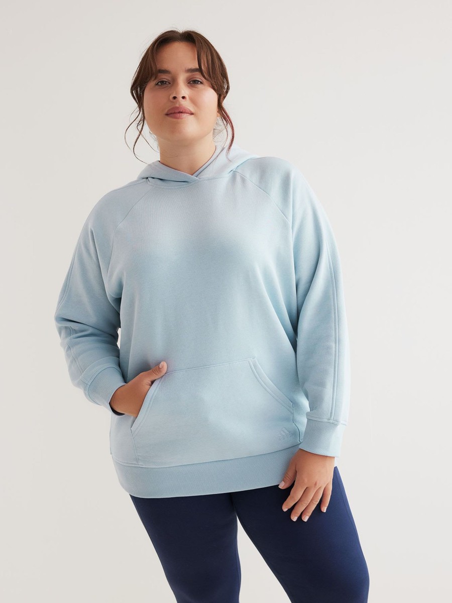 Clothing Penningtons | Fleece Boyfriend Hoodie, Light Blue - Adidas