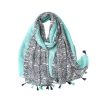 Accessories Penningtons | Turquoise And Blue Paisley Scarf With Tassels - Don'T Ask - Penningtons