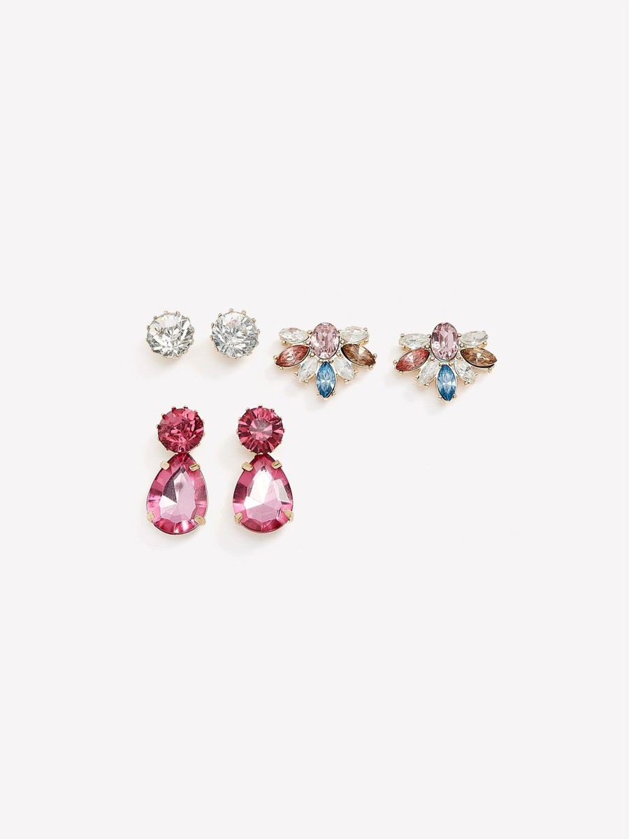 Accessories Penningtons | Assorted Fancy Stone Earrings, Set Of 3