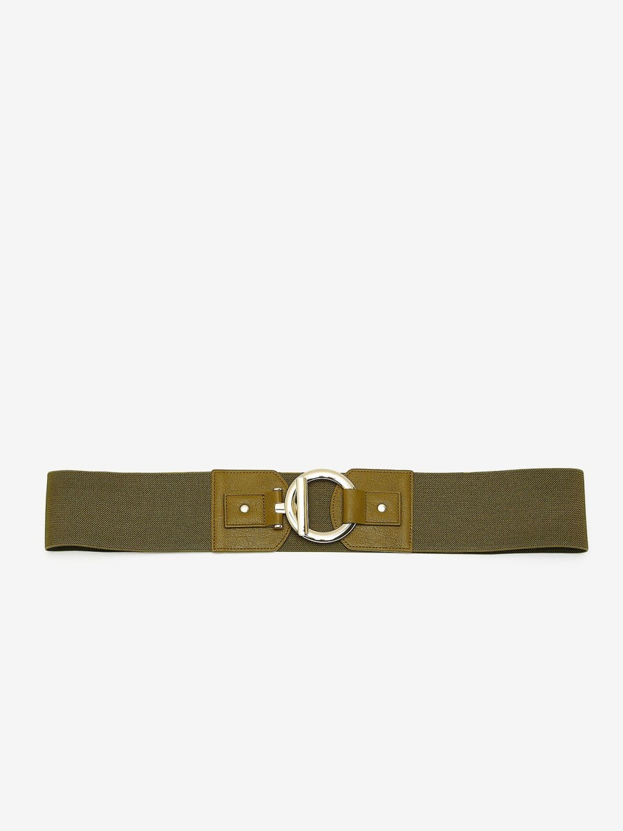 Accessories Penningtons | Elastic Waist Belt With Faux Leather Tab