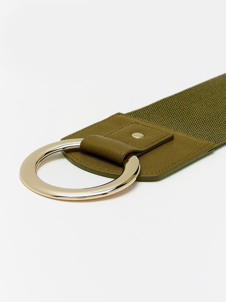 Accessories Penningtons | Elastic Waist Belt With Faux Leather Tab