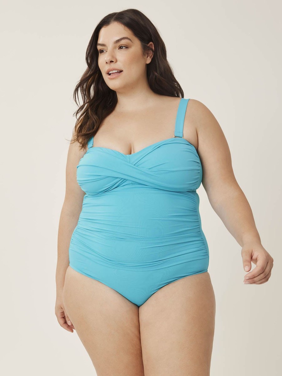 Clothing Penningtons | Aqua Twisted Front One-Piece Swimsuit - Anne Cole