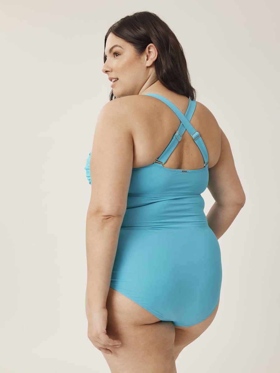 Clothing Penningtons | Aqua Twisted Front One-Piece Swimsuit - Anne Cole