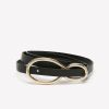 Accessories Penningtons | Black Skinny Belt With Infinity Buckle