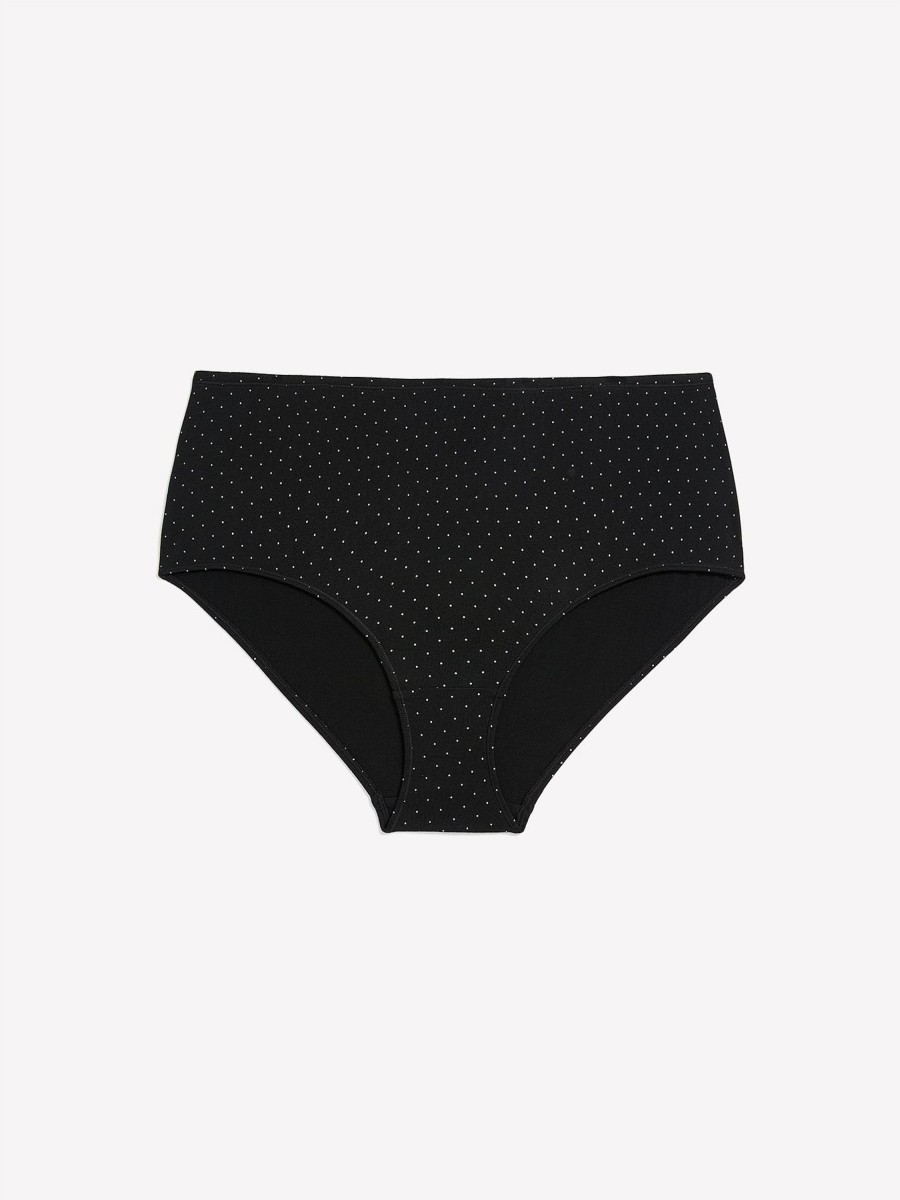 Lingerie Penningtons | Black Dotted Cotton Full Brief - Ti Voglio