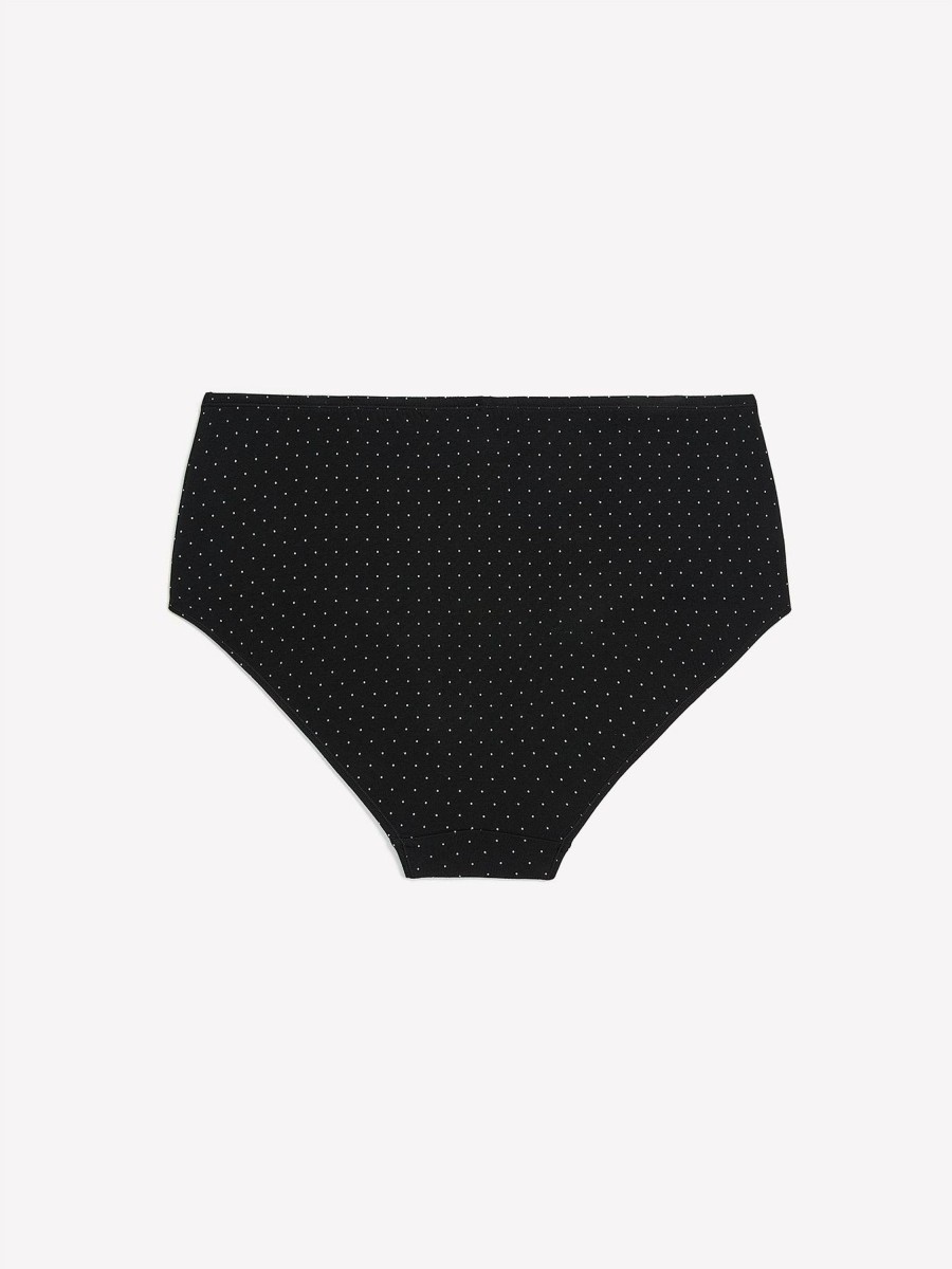 Lingerie Penningtons | Black Dotted Cotton Full Brief - Ti Voglio