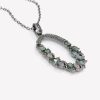 Accessories Penningtons | Long Necklace With Black Stone Oval Pendant