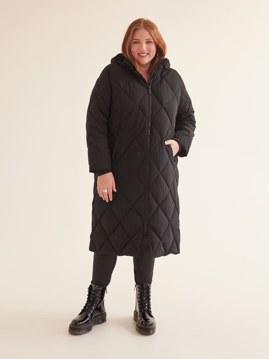 Clothing Penningtons | Responsible, Long Black Puffer Winter Coat