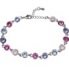 Accessories Penningtons | Rhodium Plated Crystal Tennis Bracelet In Fuchsia And Opal Rose - Callura - Penningtons