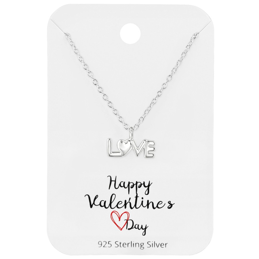 Accessories Penningtons | Sterling Silver Love With Heart Pendant Necklace For Valentines By Ag Sterling - Penningtons