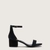 Shoes Penningtons | Wide Width, Irene Black Suede Block Heel Sandal - Steve Madden