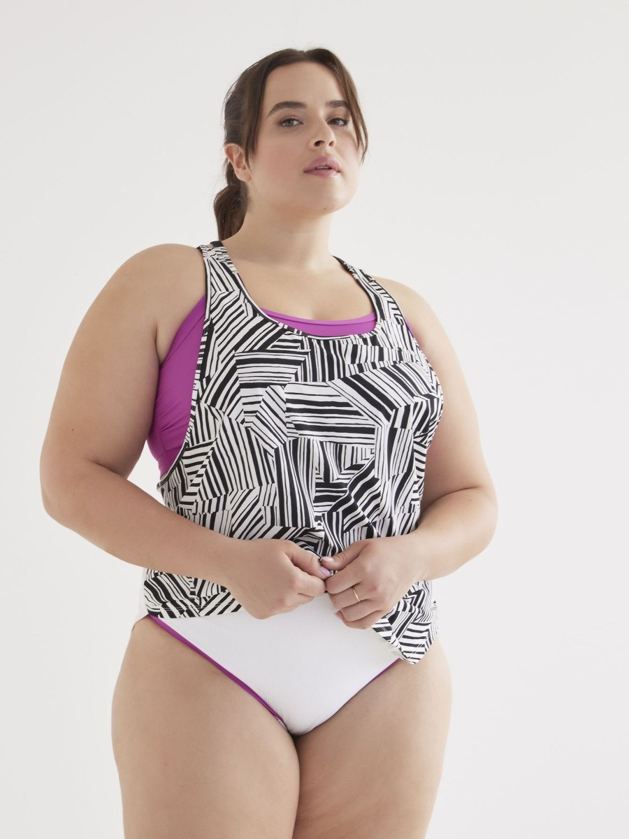 Clothing Penningtons | Printed Tankini With Under Crop Top - Active Zone