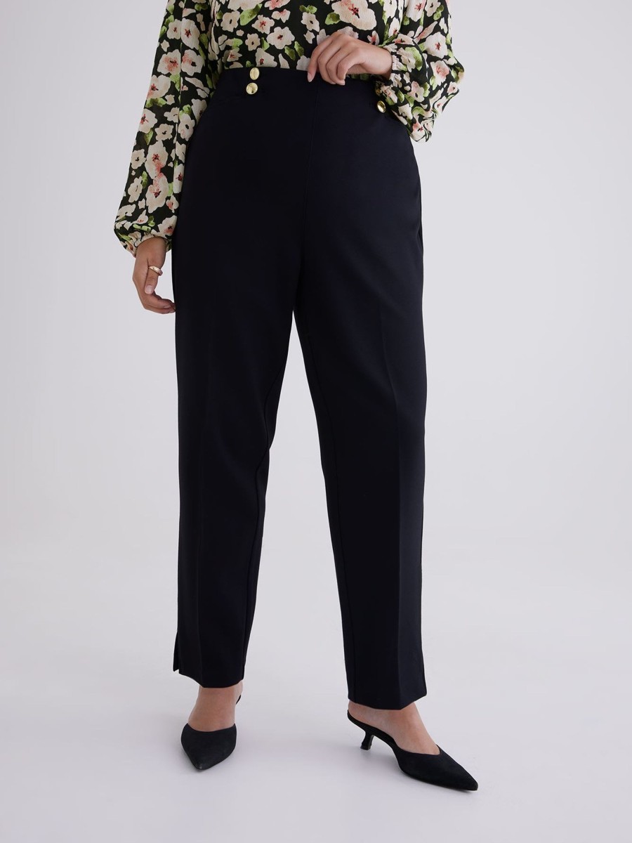 Clothing Penningtons | Essential High-Waisted Nautical Pant With Tapered-Leg