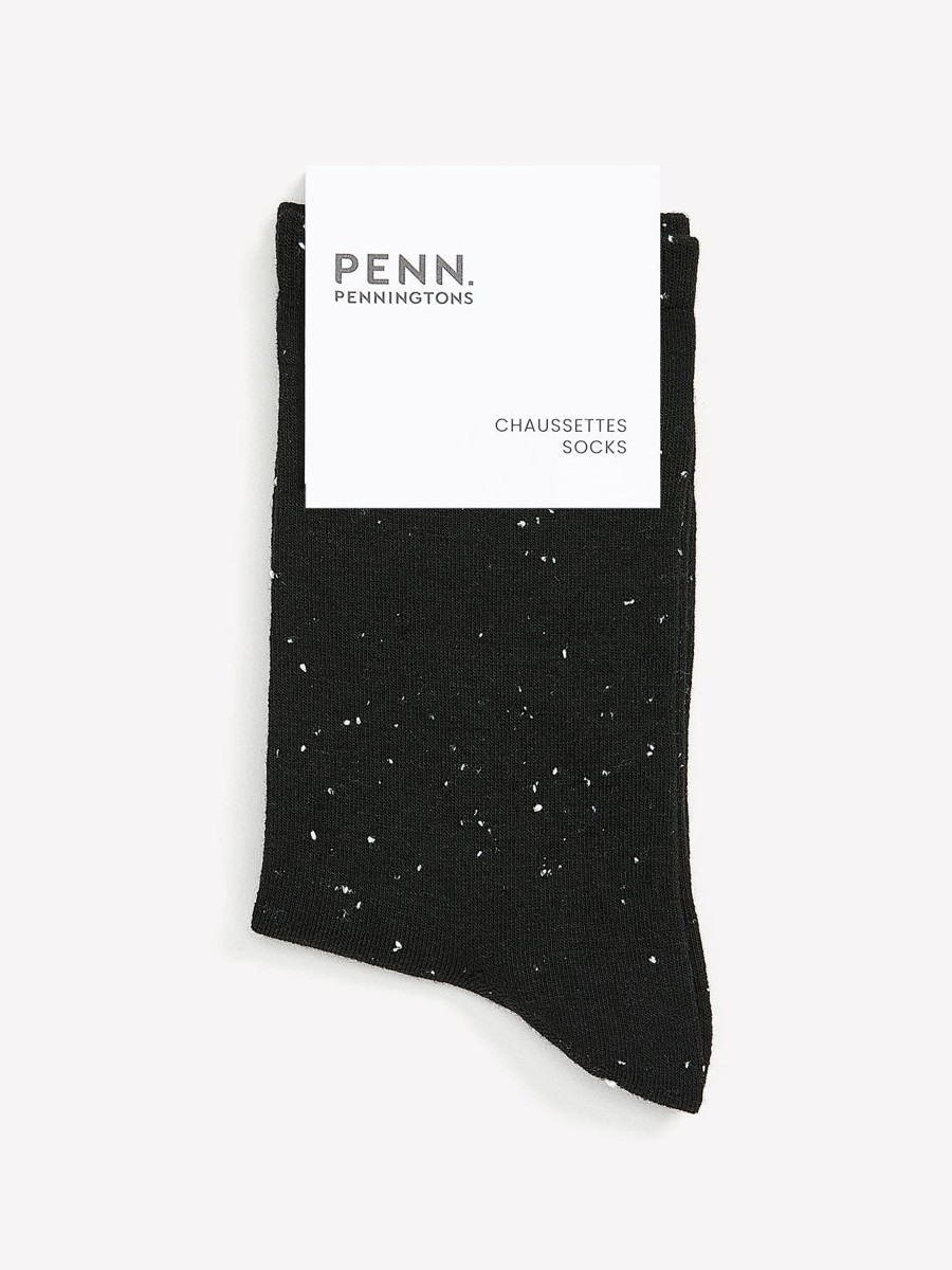 Accessories Penningtons | Black Nep Yarn Crew Socks