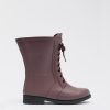 Shoes Penningtons | Extra Wide Width, Burgundy Lace-Up Rain Boots