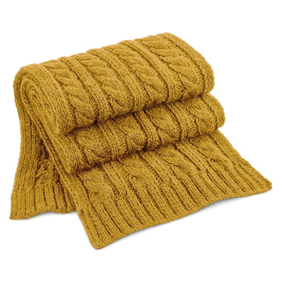 Accessories Penningtons | Beechfield - Unisex Adult Cable Knit Melange Scarf - Penningtons