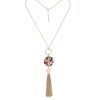 Accessories Penningtons | Multi Colored Flake Resin Circle Tassel Pendant Necklace In Gold - Don'T Ask - Penningtons